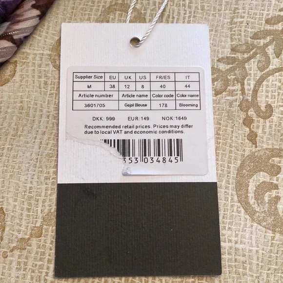 NWT Birgitte Herskind Gajol Blouse Blooming Floral Metallic 38 - Picture 13 of 13